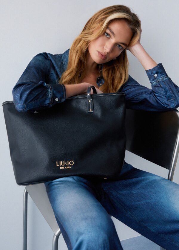 LIU JO ECS M TOTE ΤΣΑΝΤΑ ΓΥΝΑΙΚΕΙΟ AA6070E1012 | BLACK LIU JO ECS M TOTE ΤΣΑΝΤΑ ΓΥΝΑΙΚΕΙΟ AA6070E1012 | BLACK