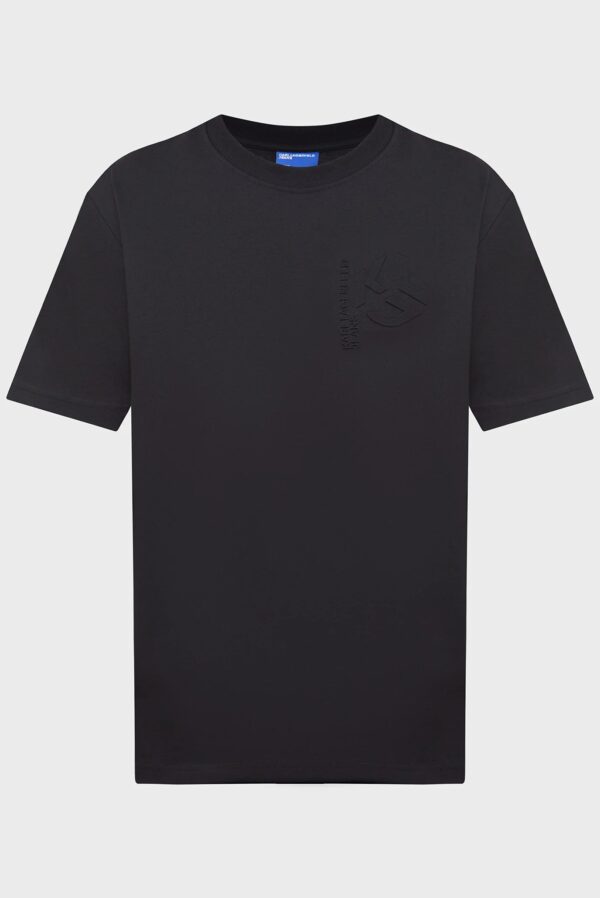 KARL LAGERFELD JEANS KLJ REG SS EMBOSSED TEE B2M17049 | BLACK KARL LAGERFELD JEANS KLJ REG SS EMBOSSED TEE B2M17049 | BLACK