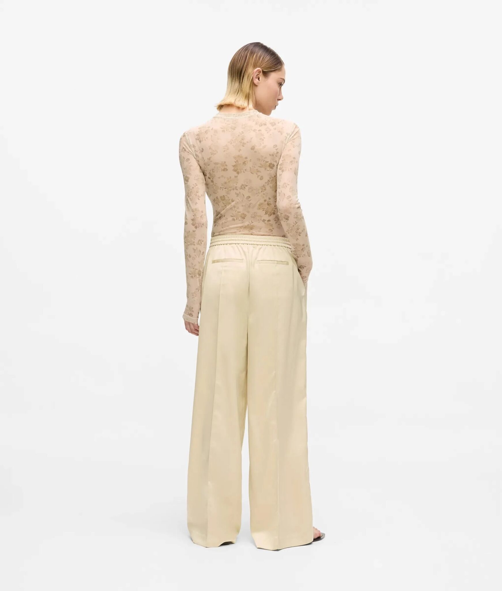 KARL LAGERFELD JEANS KLJ WIDE LEG SATIN PANT B2W10058 | BEIGE KARL LAGERFELD JEANS KLJ WIDE LEG SATIN PANT B2W10058 | BEIGE