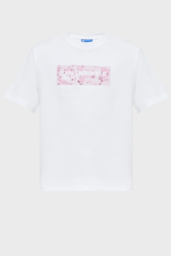 KARL LAGERFELD JEANS KLJ REG FLORAL LOGO TEE B2W17071 | WHITE KARL LAGERFELD JEANS KLJ REG FLORAL LOGO TEE B2W17071 | WHITE
