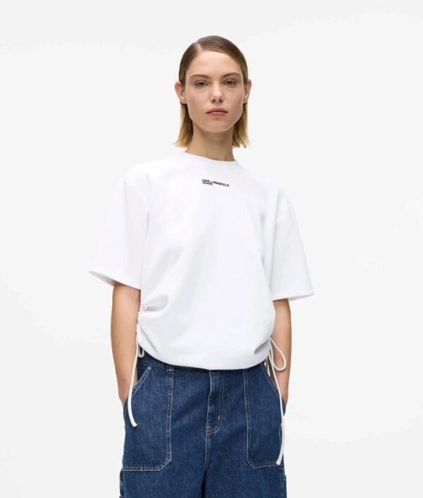 KARL LAGERFELD JEANS KLJ REG TIE DETAIL TEE B2W17074 | WHITE KARL LAGERFELD JEANS KLJ REG TIE DETAIL TEE B2W17074 | WHITE