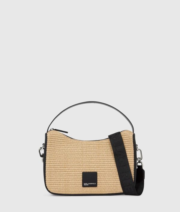 KARL LAGERFELD JEANS KLJ BOX LOGO RAFFIA MINI HOBO B2W30115 | BEIGE KARL LAGERFELD JEANS KLJ BOX LOGO RAFFIA MINI HOBO B2W30115 | BEIGE