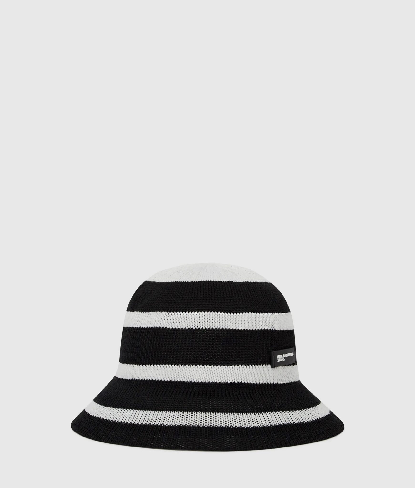 KARL LAGERFELD JEANS KLJ STRIPES KNITTED HAT B2W33005 | BLACK KARL LAGERFELD JEANS KLJ STRIPES KNITTED HAT B2W33005 | BLACK