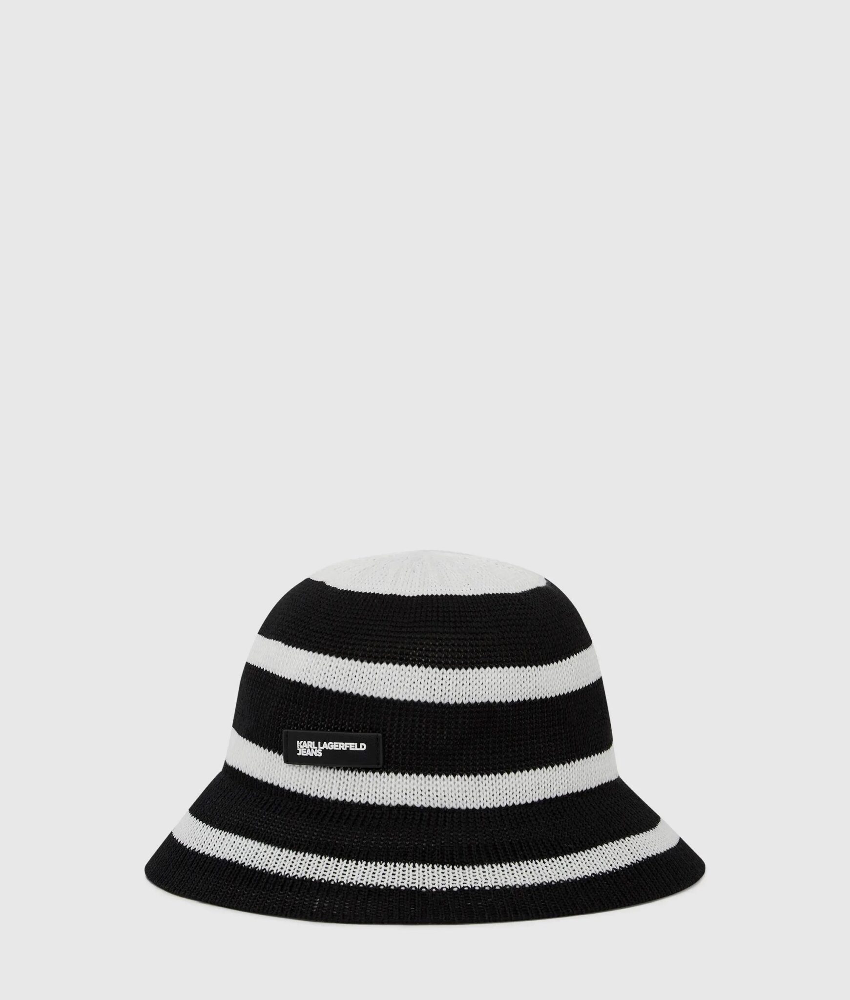 KARL LAGERFELD JEANS KLJ STRIPES KNITTED HAT B2W33005 | BLACK KARL LAGERFELD JEANS KLJ STRIPES KNITTED HAT B2W33005 | BLACK