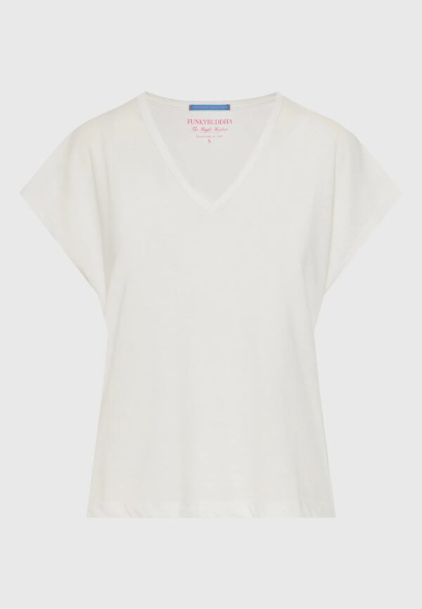 FUNKY BUDDHA ΓΥΝΑΙΚΕΊΑ ΜΠΛΟΎΖΑ ΚΟΝΤΌ ΜΑΝΊΚΙ BASIC | OFF WHITE FUNKY BUDDHA ΓΥΝΑΙΚΕΊΑ ΜΠΛΟΎΖΑ ΚΟΝΤΌ ΜΑΝΊΚΙ BASIC | OFF WHITE