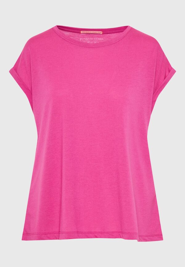FUNKY BUDDHA ΓΥΝΑΙΚΕΊΑ ΜΠΛΟΎΖΑ ΚΟΝΤΌ ΜΑΝΊΚΙ BASIC | FUCHSIA FUNKY BUDDHA ΓΥΝΑΙΚΕΊΑ ΜΠΛΟΎΖΑ ΚΟΝΤΌ ΜΑΝΊΚΙ BASIC | FUCHSIA