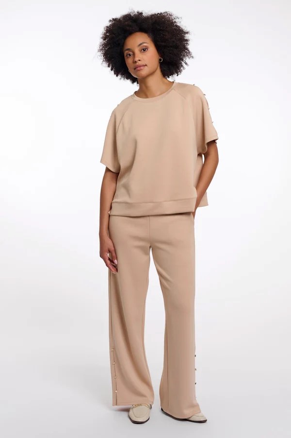 KARL LAGERFELD JEANS KLJ PLEATED LOGO PANT B2W10059 | OFF WHITE