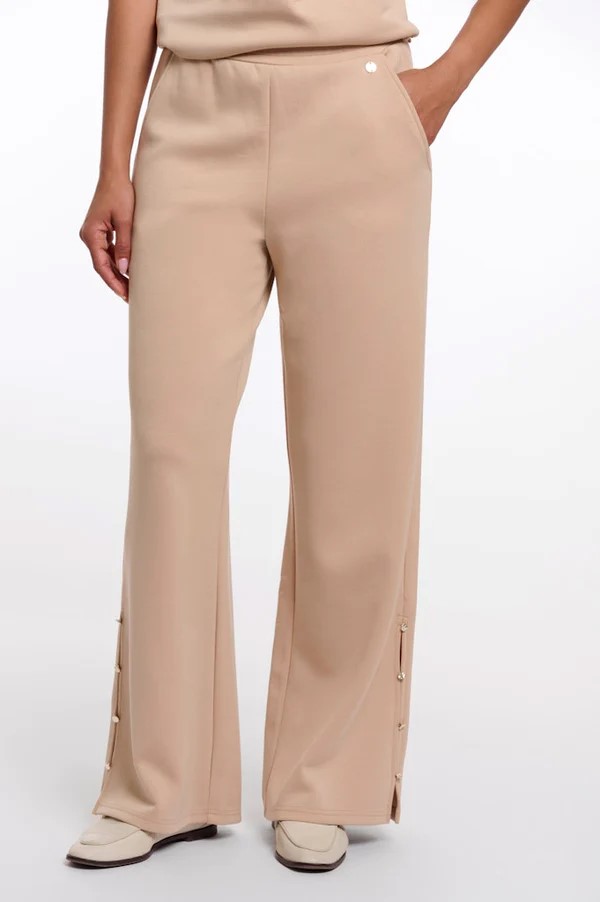 KARL LAGERFELD JEANS KLJ PLEATED LOGO PANT B2W10059 | OFF WHITE