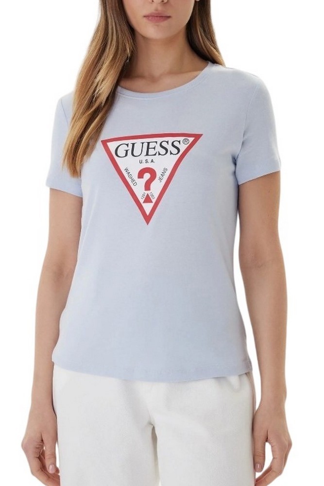 GUESS LS CN LEO TRIANGLE TEE W6RI33J1314 | BLACK
