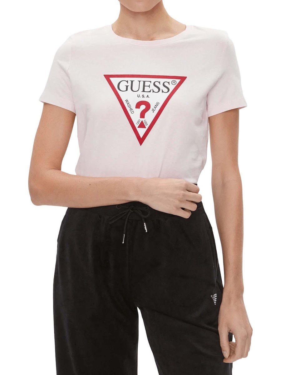 GUESS LS CN LEO TRIANGLE TEE W6RI33J1314 | BLACK