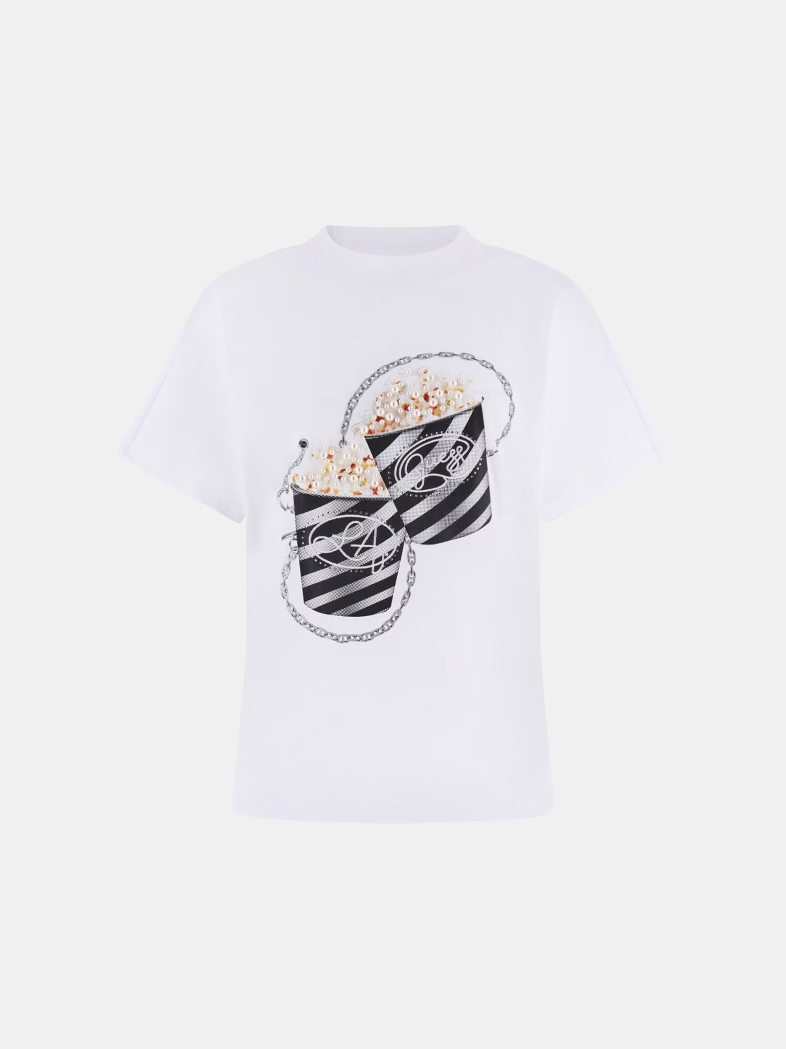 GUESS SS CN POPCORN TEE W6RI28I3Z14 | WHITE GUESS SS CN POPCORN TEE W6RI28I3Z14 | WHITE