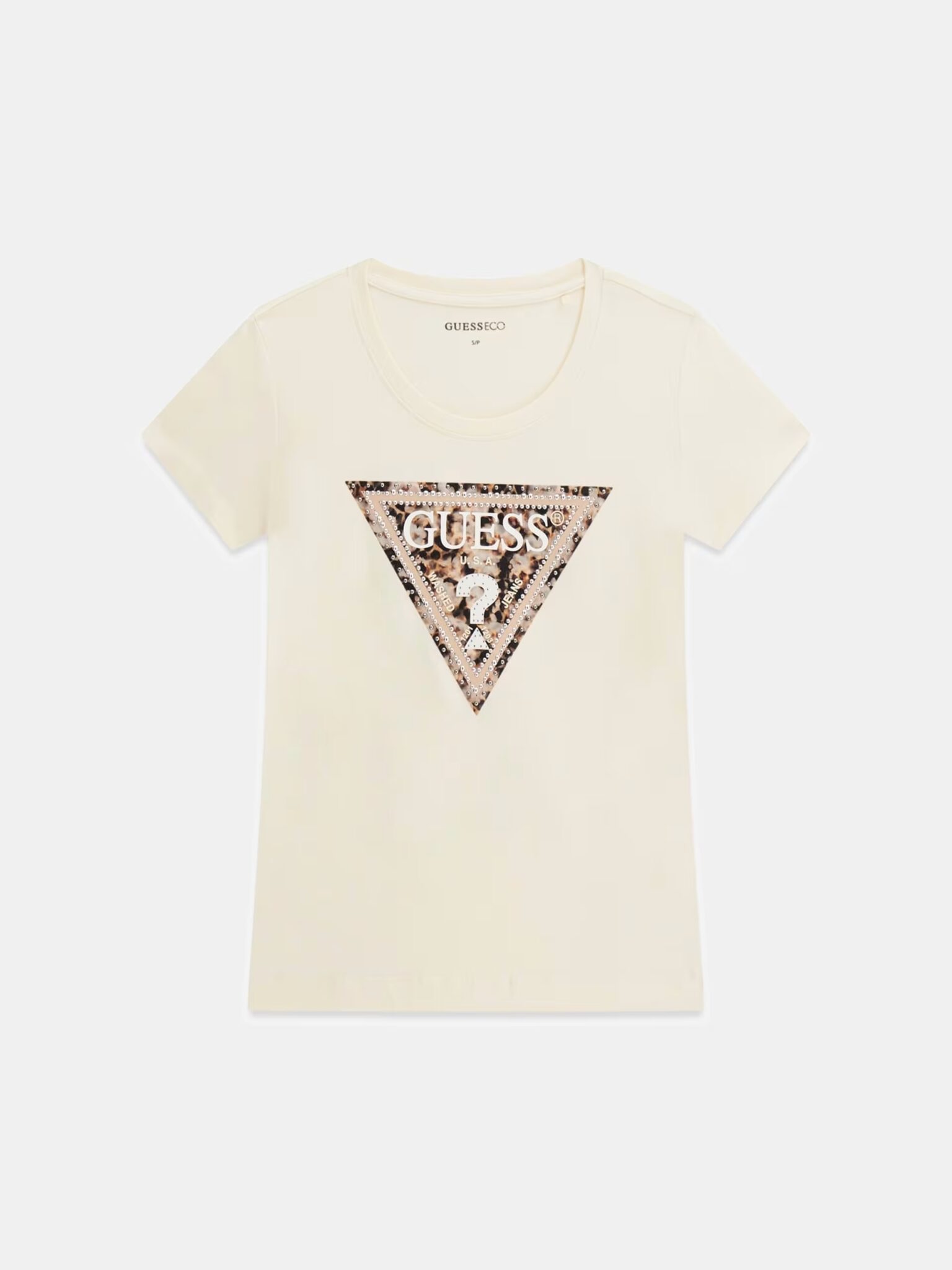 GUESS SS CN LEO TRIANGLE TEE W6RI32J1314 | OFF WHITE GUESS SS CN LEO TRIANGLE TEE W6RI32J1314 | OFF WHITE