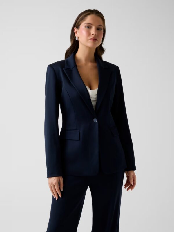 GUESS CHLOE SINGLE BREAST BLAZER W6RN49WJ682 | DARK BLUE GUESS CHLOE SINGLE BREAST BLAZER W6RN49WJ682 | DARK BLUE