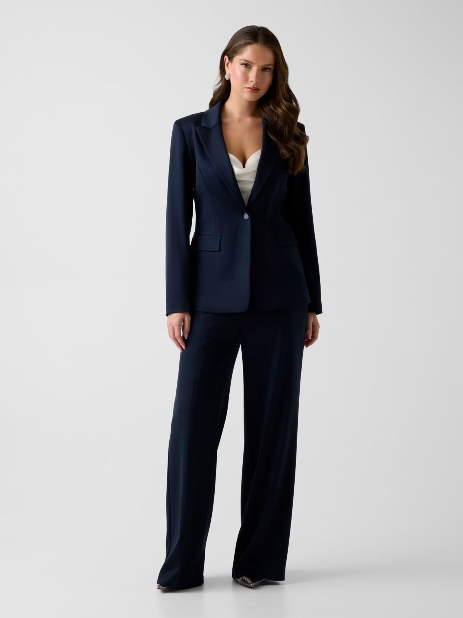 GUESS CHLOE SINGLE BREAST BLAZER W6RN49WJ682 | DARK BLUE GUESS CHLOE SINGLE BREAST BLAZER W6RN49WJ682 | DARK BLUE