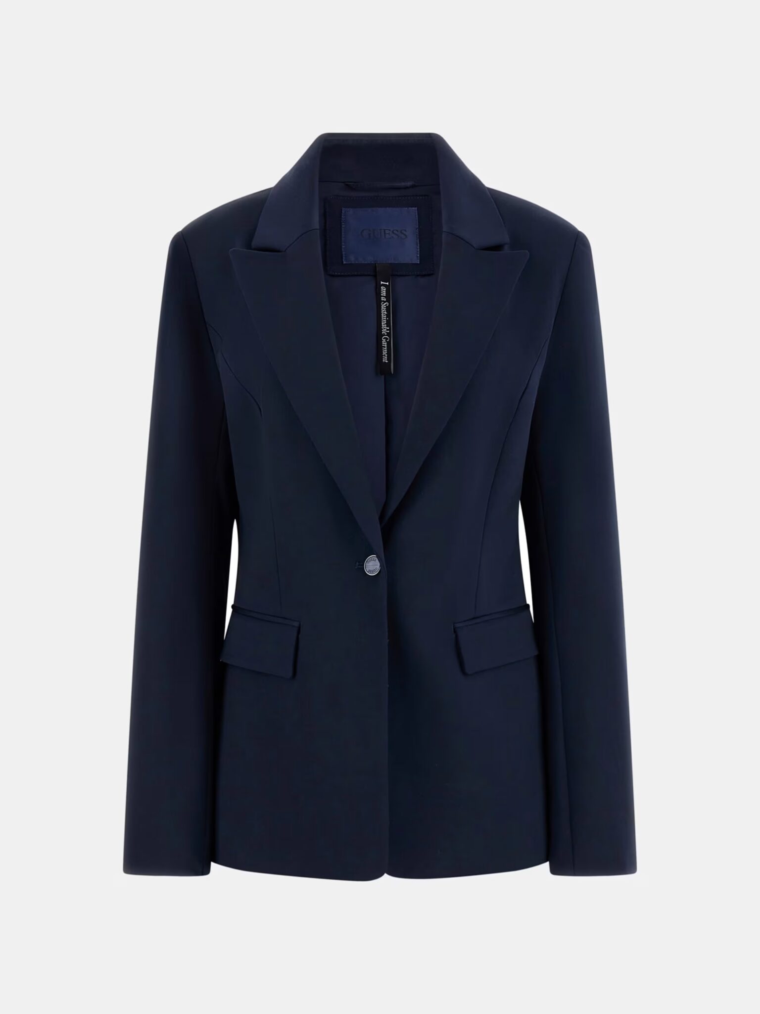 GUESS CHLOE SINGLE BREAST BLAZER W6RN49WJ682 | DARK BLUE GUESS CHLOE SINGLE BREAST BLAZER W6RN49WJ682 | DARK BLUE