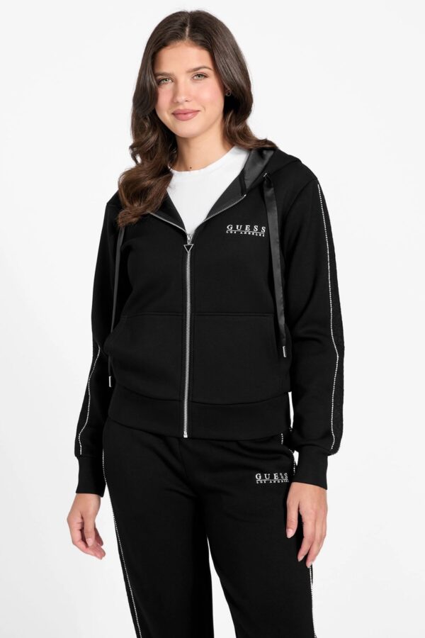 GUESS NEW HOODED SCUBA SWEATSHIRT W6RQ12KBYE2 | BLACK GUESS NEW HOODED SCUBA SWEATSHIRT W6RQ12KBYE2 | BLACK