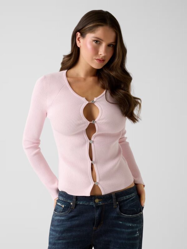 GUESS ΠΛΕΚΤΟ LS CN STELLA CARDI SWTR W6RR35Z0132 | PINK GUESS ΠΛΕΚΤΟ LS CN STELLA CARDI SWTR W6RR35Z0132 | PINK